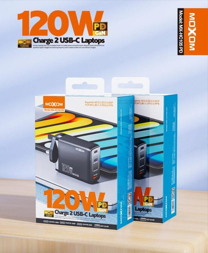 Moxom MX - HC105 PD 120W Charge 2 Usb - c Laptops PD GaN 4Ports Fast Charger Support Laptop Tablet Phone Uk Plug - Saif Al Najmi KwChargersMOXOMSaif Al Najmi KwMX-HC105P131566Moxom MX - HC105 PD 120W Charge 2 Usb - c Laptops PD GaN 4Ports Fast Charger Support Laptop Tablet Phone Uk Plug - Saif Al Najmi Kw