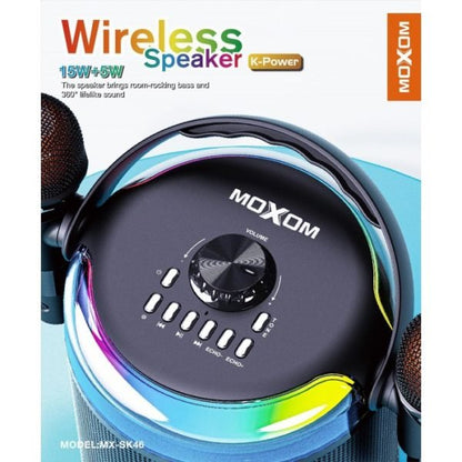 Moxom MX - SK46 15W+5W LED K - Power Wireless Speaker - Saif Al Najmi KwWireless SpeakersMOXOMSaif Al Najmi KwMX-SK46131568Moxom MX - SK46 15W+5W LED K - Power Wireless Speaker - Saif Al Najmi Kw