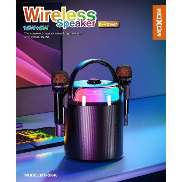 Moxom MX - SK46 15W+5W LED K - Power Wireless Speaker - Saif Al Najmi KwWireless SpeakersMOXOMSaif Al Najmi KwMX-SK46131568Moxom MX - SK46 15W+5W LED K - Power Wireless Speaker - Saif Al Najmi Kw
