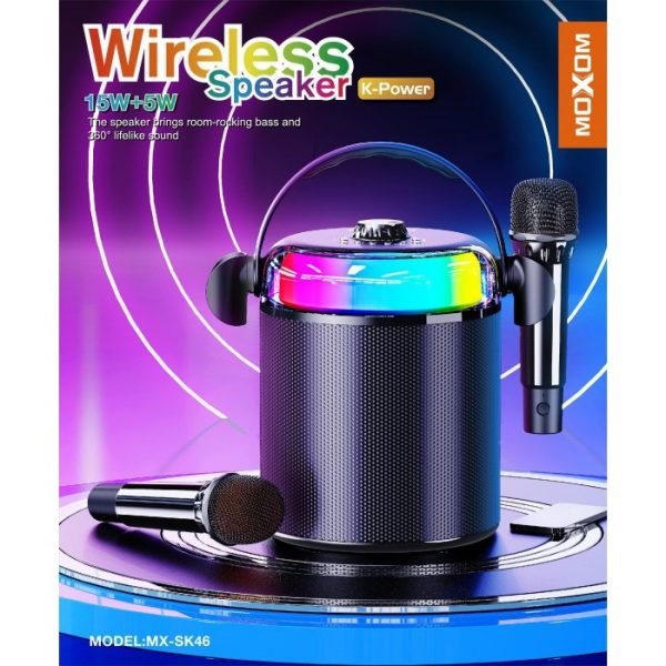 Moxom MX - SK46 15W+5W LED K - Power Wireless Speaker - Saif Al Najmi KwWireless SpeakersMOXOMSaif Al Najmi KwMX-SK46131568Moxom MX - SK46 15W+5W LED K - Power Wireless Speaker - Saif Al Najmi Kw