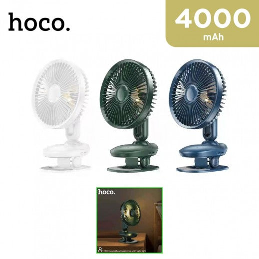 Hoco DF02 Moving Head Desktop Fan with Night Light Rechargeable-4000mah