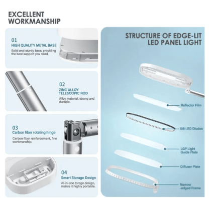 Onsmo FL - 2X Dual Phone Foldable Tripod Box – Flat Lay Mobile Holder with LED Light & Wireless Remote - Saif Al Najmi KwLED LightOnsmoSaif Al Najmi KwOnsmo FL - 2X Dual Phone Foldable Tripod Box – Flat Lay Mobile Holder with LED Light & Wireless Remote