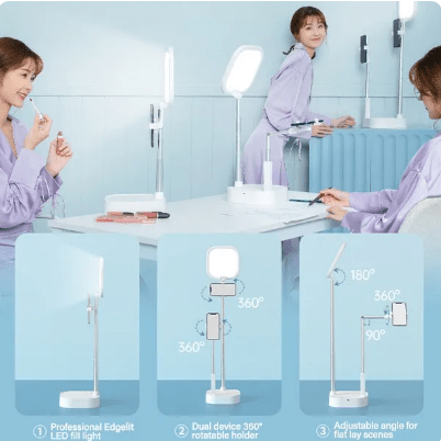 Onsmo FL - 2X Dual Phone Foldable Tripod Box – Flat Lay Mobile Holder with LED Light & Wireless Remote - Saif Al Najmi KwLED LightOnsmoSaif Al Najmi KwOnsmo FL - 2X Dual Phone Foldable Tripod Box – Flat Lay Mobile Holder with LED Light & Wireless Remote