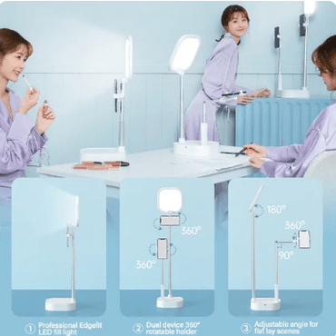 Onsmo FL - 2X Dual Phone Foldable Tripod Box – Flat Lay Mobile Holder with LED Light & Wireless Remote - Saif Al Najmi KwLED LightOnsmoSaif Al Najmi KwOnsmo FL - 2X Dual Phone Foldable Tripod Box – Flat Lay Mobile Holder with LED Light & Wireless Remote