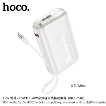 Hoco J157 Leader 22.5W + PD20W Power Bank – 10,000 mAh Fast Charger