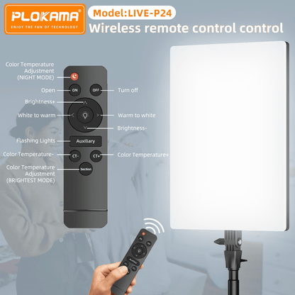PLOKAMA LIVE - P24 LED Fill Light Panel with Remote Studio Light - Saif Al Najmi KwLED LightPLOKAMASaif Al Najmi KwPLOKAMA LIVE - P24 LED Fill Light Panel with Remote Studio Light