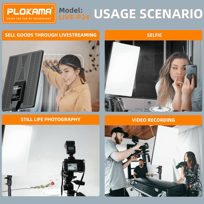 PLOKAMA LIVE - P24 LED Fill Light Panel with Remote Studio Light - Saif Al Najmi KwLED LightPLOKAMASaif Al Najmi KwPLOKAMA LIVE - P24 LED Fill Light Panel with Remote Studio Light