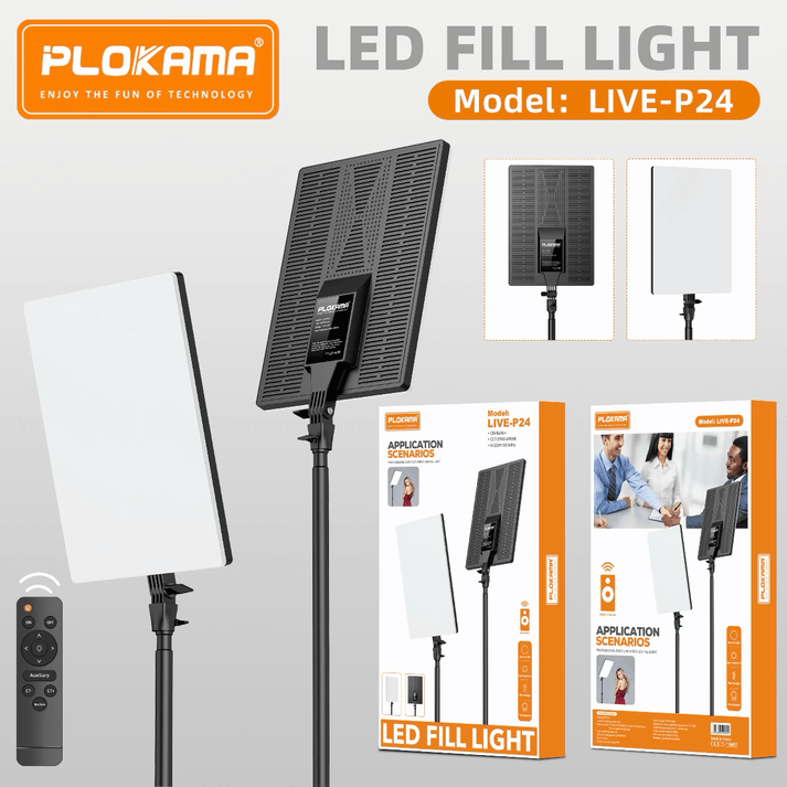 PLOKAMA LIVE - P24 LED Fill Light Panel with Remote Studio Light - Saif Al Najmi KwLED LightPLOKAMASaif Al Najmi KwPLOKAMA LIVE - P24 LED Fill Light Panel with Remote Studio Light