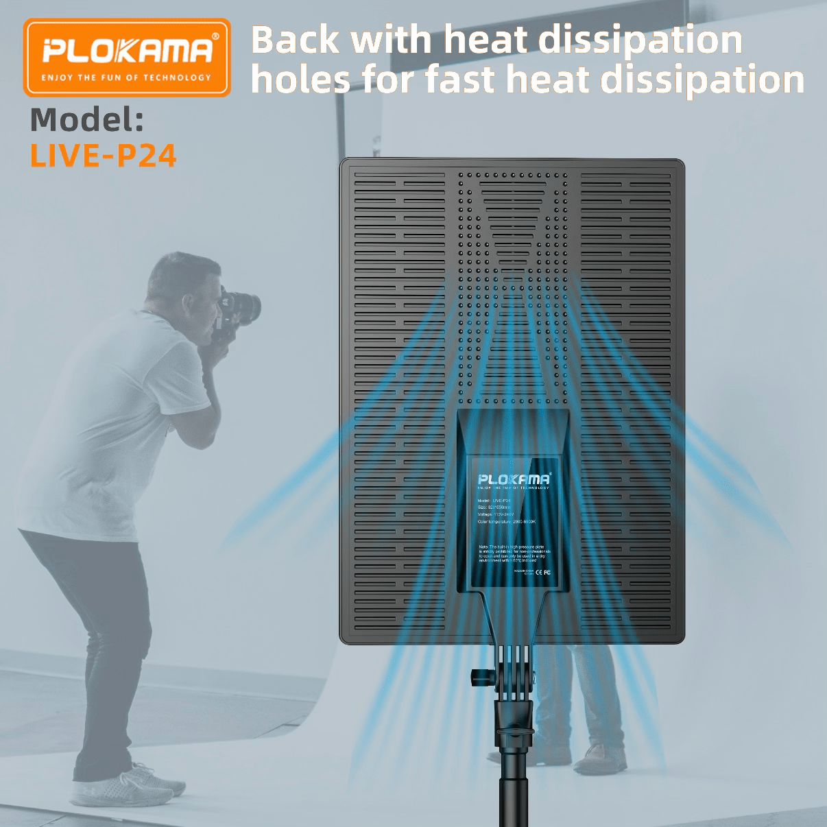 PLOKAMA LIVE - P24 LED Fill Light Panel with Remote Studio Light - Saif Al Najmi KwLED LightPLOKAMASaif Al Najmi KwPLOKAMA LIVE - P24 LED Fill Light Panel with Remote Studio Light