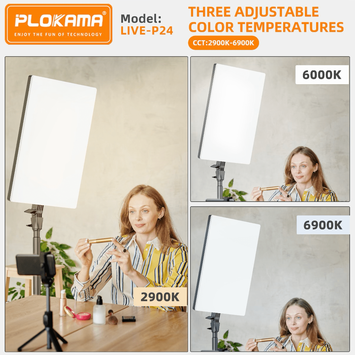 PLOKAMA LIVE - P24 LED Fill Light Panel with Remote Studio Light - Saif Al Najmi KwLED LightPLOKAMASaif Al Najmi KwPLOKAMA LIVE - P24 LED Fill Light Panel with Remote Studio Light