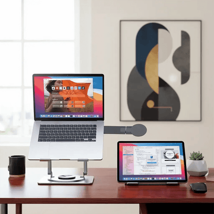 Porodo 360° Foldable Laptop Stand with MagSafe Holder Gray - Saif Al Najmi Kwlaptop standPorodoSaif Al Najmi KwPorodo 360° Foldable Laptop Stand with MagSafe Holder Gray