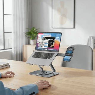 Porodo 360° Foldable Laptop Stand with MagSafe Holder Gray - Saif Al Najmi Kwlaptop standPorodoSaif Al Najmi KwPorodo 360° Foldable Laptop Stand with MagSafe Holder Gray