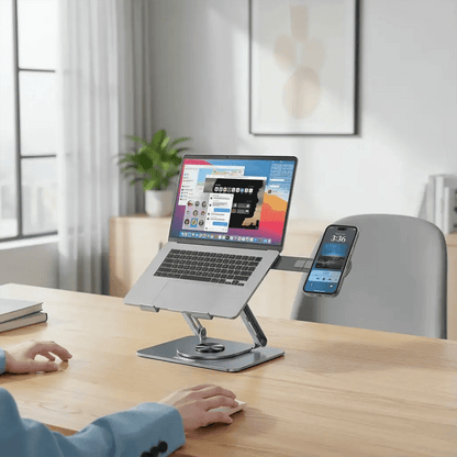 Porodo 360° Foldable Laptop Stand with MagSafe Holder Gray - Saif Al Najmi Kwlaptop standPorodoSaif Al Najmi KwPorodo 360° Foldable Laptop Stand with MagSafe Holder Gray