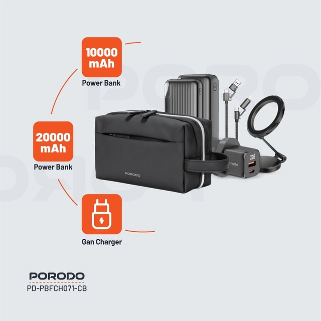 Porodo 5 - In - 1 Travel Combo Kit Power Banks Charger MagSafe Holder - Saif Al Najmi KwCombo Kit Power BankPorodoSaif Al Najmi KwPorodo 5 - In - 1 Travel Combo Kit Power Banks Charger MagSafe Holder