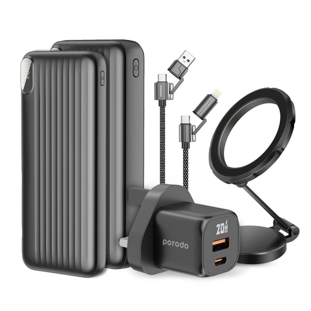 Porodo 5 - In - 1 Travel Combo Kit Power Banks Charger MagSafe Holder - Saif Al Najmi KwCombo Kit Power BankPorodoSaif Al Najmi KwPorodo 5 - In - 1 Travel Combo Kit Power Banks Charger MagSafe Holder