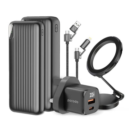 Porodo 5 - In - 1 Travel Combo Kit Power Banks Charger MagSafe Holder - Saif Al Najmi KwCombo Kit Power BankPorodoSaif Al Najmi KwPorodo 5 - In - 1 Travel Combo Kit Power Banks Charger MagSafe Holder