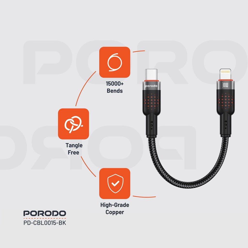 Porodo Braided USB - C to Lightning Fast Charging Cable - Saif Al Najmi KwData CablesPorodoSaif Al Najmi KwPorodo Braided USB - C to Lightning Fast Charging Cable