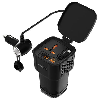 Porodo DriveStation 200W Car Power Inverter Voltage Display - Saif Al Najmi KwCar ChargersPorodoSaif Al Najmi KwPorodo DriveStation 200W Car Power Inverter Voltage Display