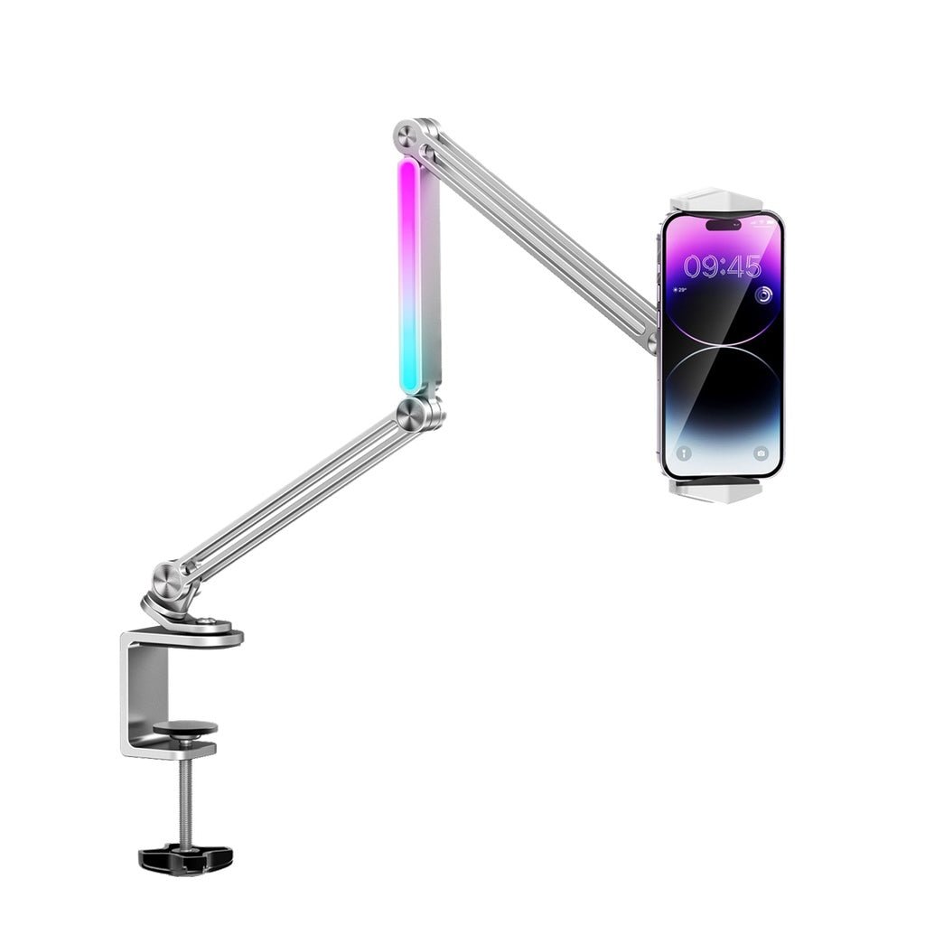 Porodo Multi Joint Aluminum Desk Mount RGB Phone Tablet Holder - Saif Al Najmi Kwlaptop standPorodoSaif Al Najmi KwPorodo Multi Joint Aluminum Desk Mount RGB Phone Tablet Holder