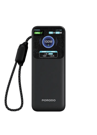 Porodo POLO 10000mAh Power Bank Built - in USB - C Cables Black - Saif Al Najmi KwPower BankPorodoSaif Al Najmi KwPorodo POLO 10000mAh Power Bank Built - in USB - C Cables Black - Saif Al Najmi Kw