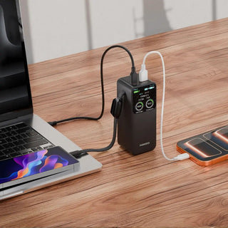 Porodo POLO 10000mAh Power Bank Built - in USB - C Cables Black - Saif Al Najmi KwPower BankPorodoSaif Al Najmi KwPorodo POLO 10000mAh Power Bank Built - in USB - C Cables Black