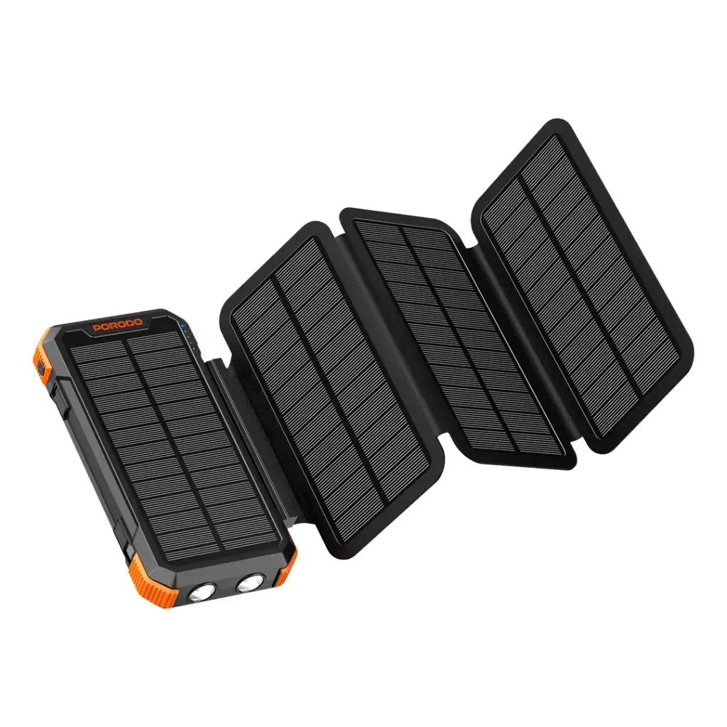 Porodo Power Bank 20000mAh 4 - Panel Solar - Black - Saif Al Najmi KwSolar Power BankPorodoSaif Al Najmi KwPorodo Power Bank 20000mAh 4 - Panel Solar - Black - Saif Al Najmi Kw