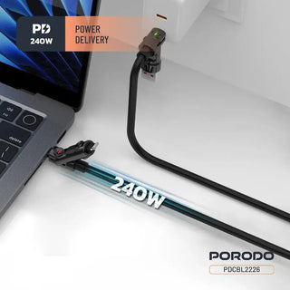 Porodo Powerglow 4 In 1 Fast Charging Cable PD 240W Black - Saif Al Najmi KwData CablesPorodoSaif Al Najmi KwPorodo Powerglow 4 In 1 Fast Charging Cable PD 240W Black