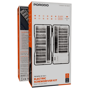 Porodo TechFix 97 - In - 1 Electric Precision Screwdriver Kit Black - Saif Al Najmi KwTOOLKITPorodoSaif Al Najmi KwPorodo TechFix 97 - In - 1 Electric Precision Screwdriver Kit Black