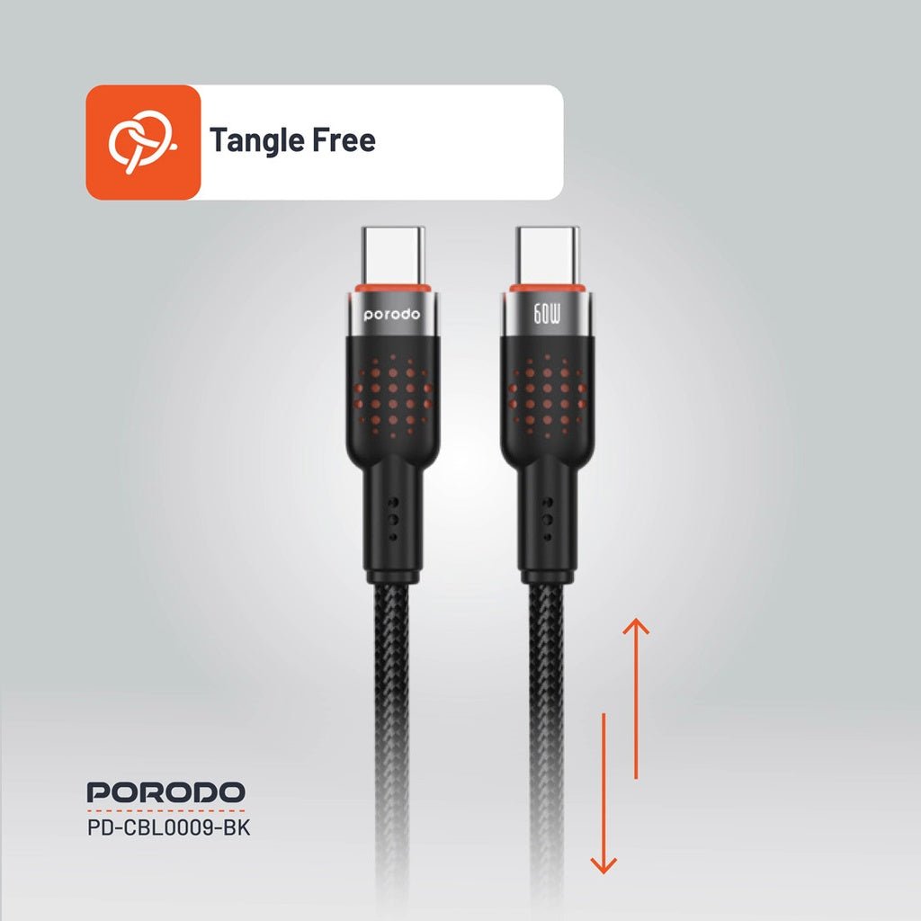 Porodo USB C to USB C Aluminum Braided Fast Charging Cable - Saif Al Najmi KwData CablesPorodoSaif Al Najmi KwPorodo USB C to USB C Aluminum Braided Fast Charging Cable