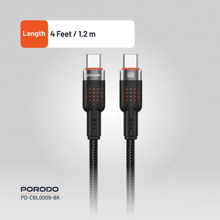 Porodo USB C to USB C Aluminum Braided Fast Charging Cable - Saif Al Najmi KwData CablesPorodoSaif Al Najmi KwPorodo USB C to USB C Aluminum Braided Fast Charging Cable