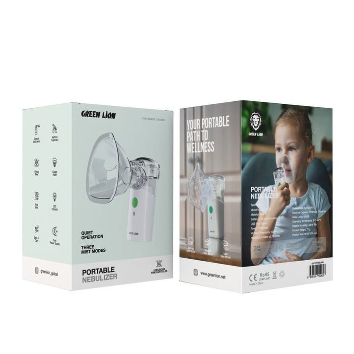 Portable Nebulizer Mesh Inhaler USB Rechargeable Green Lion - White - Saif Al Najmi KwnebulizerSaif Al Najmi KwSaif Al Najmi KwPortable Nebulizer Mesh Inhaler USB Rechargeable Green Lion - White