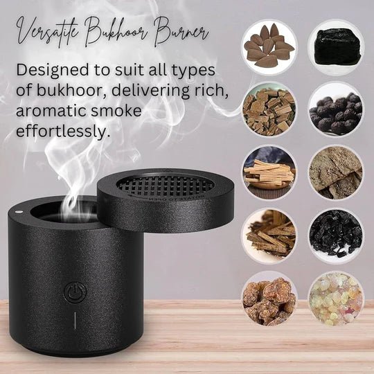 Portable Rechargeable Electronic Incense Burner – Bukhoor & Resin Compatible for Car & Office - Saif Al Najmi KwbukhurSaif Al Najmi KwSaif Al Najmi KwPortable Rechargeable Electronic Incense Burner – Bukhoor & Resin Compatible for Car & Office