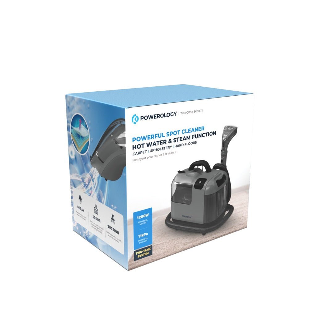 Powerology 1200W Spot & Stain Cleaner Hot Water Steam - Black - Saif Al Najmi KwSpot CleanerPowerologySaif Al Najmi KwPowerology 1200W Spot & Stain Cleaner Hot Water Steam - Black