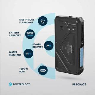 Powerology 20000mAh Solar Wireless Charging Power Bank - Black - Saif Al Najmi KwPower BankPowerologySaif Al Najmi KwPowerology 20000mAh Solar Wireless Charging Power Bank - Black