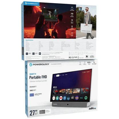 Powerology 27 Inch Portable FHD Smart TV Android 14 38400mAh - Saif Al Najmi KwgadgetspowerologySaif Al Najmi KwPowerology 27 Inch Portable FHD Smart TV Android 14 38400mAh