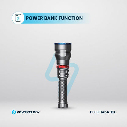 Powerology 4000mAh Waterproof LED Flashlight - Black - Saif Al Najmi KwFlashlightPowerologySaif Al Najmi KwPowerology 4000mAh Waterproof LED Flashlight - Black