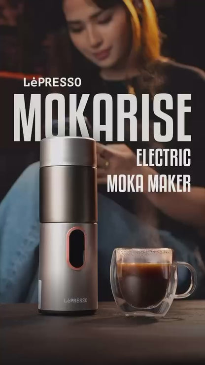 Lepresso MokaRise Electric Moka Maker One-Touch Silver