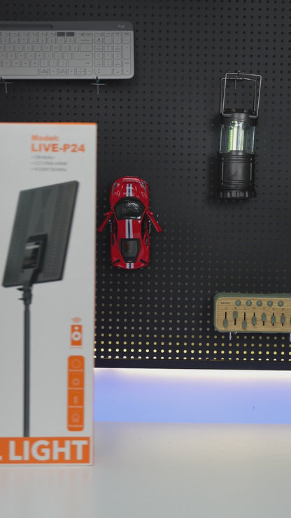 لوحة إضاءة LED PLOKAMA LIVE-P24 مع جهاز تحكم عن بعد لإضاءة الاستوديو