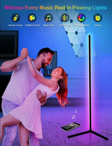 RGB Corner Floor Lamp 65 Color LED Mood Light with App Control - Saif Al Najmi KwLED LightSaif Al Najmi KwSaif Al Najmi KwRGB Corner Floor Lamp 65 Color LED Mood Light with App Control