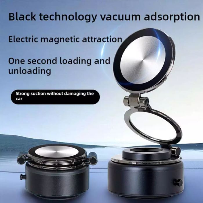 Rotatable Magnetic Vacuum Suction Phone Mount - Secure and Adjustable - Saif Al Najmi Kw