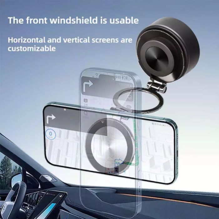 Rotatable Magnetic Vacuum Suction Phone Mount - Secure and Adjustable - Saif Al Najmi Kw
