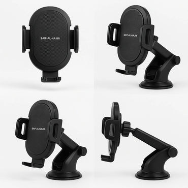 Saif Al Najmi SN-H03 Premium Car Phone Holder – 360° Adjustable Suction Cup Mount