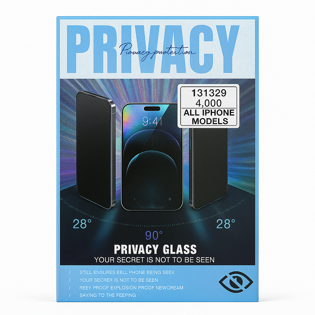 Privacy Glass Screen Protector – Anti-Spy Tempered Glass for All iPhone Models