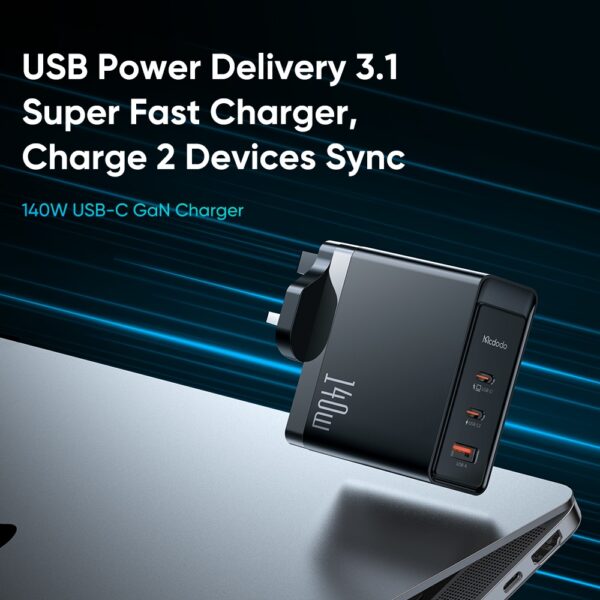 Mcdodo CH2901 140W GaN 5 Pro Dual Type-C + USB Fast Charger - Saif Al Najmi Kw