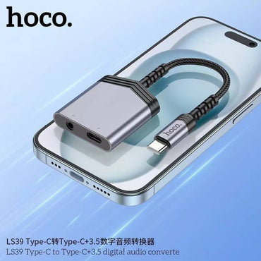 Hoco Adapter Type-C to Type-C + 3.5mm “LS39” audio converter