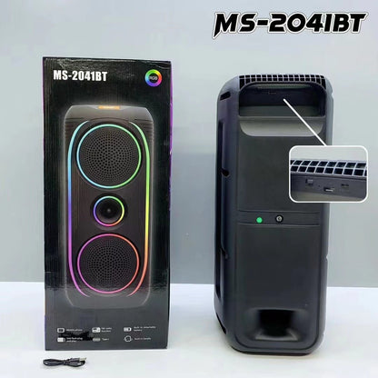 Shiou MS - 2041BT Twin 8 - Inch Portable Bluetooth Speaker – RGB Light, TWS, FM, USB, BT 5.3 - Saif Al Najmi KwWireless SpeakersShiouSaif Al Najmi KwShiou MS - 2041BT Twin 8 - Inch Portable Bluetooth Speaker – RGB Light, TWS, FM, USB, BT 5.3