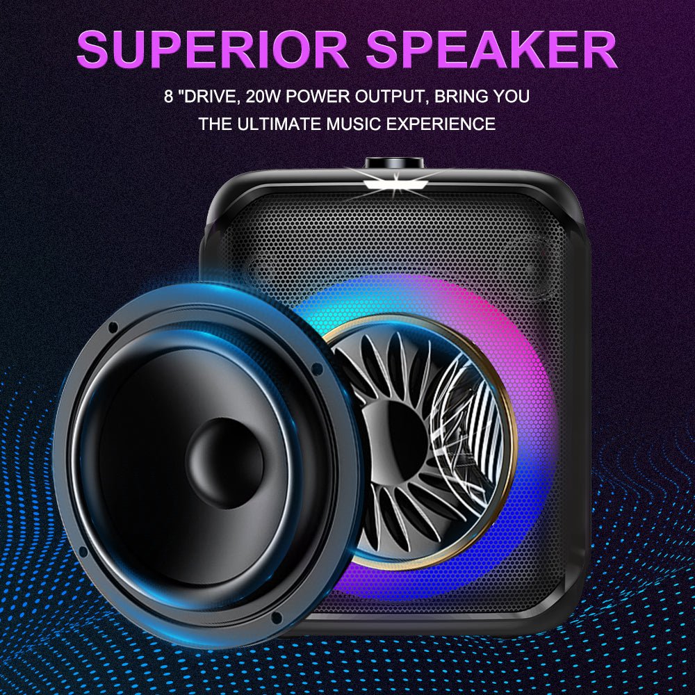 Sing - E ZQS8180 Mini Portable Karaoke Machine – Bluetooth Speaker with Mic, RGB Lights & FM - Saif Al Najmi KwWireless SpeakersSING - ESaif Al Najmi KwSing - E ZQS8180 Mini Portable Karaoke Machine – Bluetooth Speaker with Mic, RGB Lights & FM