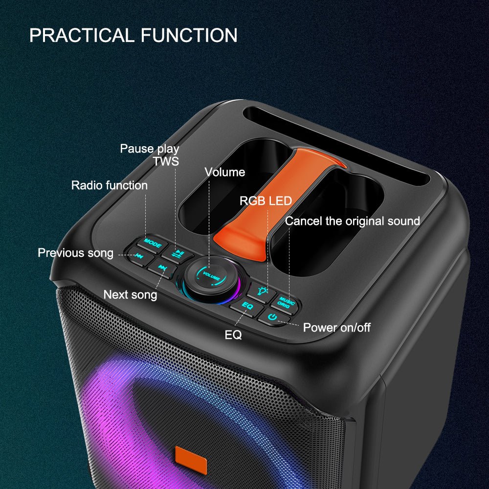 Sing - E ZQS8180 Mini Portable Karaoke Machine – Bluetooth Speaker with Mic, RGB Lights & FM - Saif Al Najmi KwWireless SpeakersSING - ESaif Al Najmi KwSing - E ZQS8180 Mini Portable Karaoke Machine – Bluetooth Speaker with Mic, RGB Lights & FM