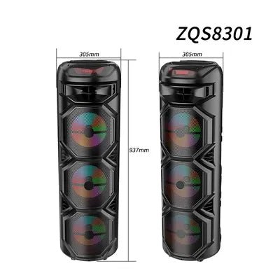 Sing - E ZQS8301 High Power 3×8” Wireless LED Party Bluetooth Karaoke Speaker – 40W, TWS, Mic, FM, USB - Saif Al Najmi KwWireless SpeakersSING - ESaif Al Najmi KwSing - E ZQS8301 High Power 3×8” Wireless LED Party Bluetooth Karaoke Speaker – 40W, TWS, Mic, FM, USB