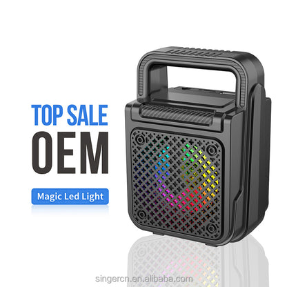 ZQS1372 LED Outdoor Wireless Portable Speaker – Colorful Light, Bass Woofer, FM Radio, TWS Stereo